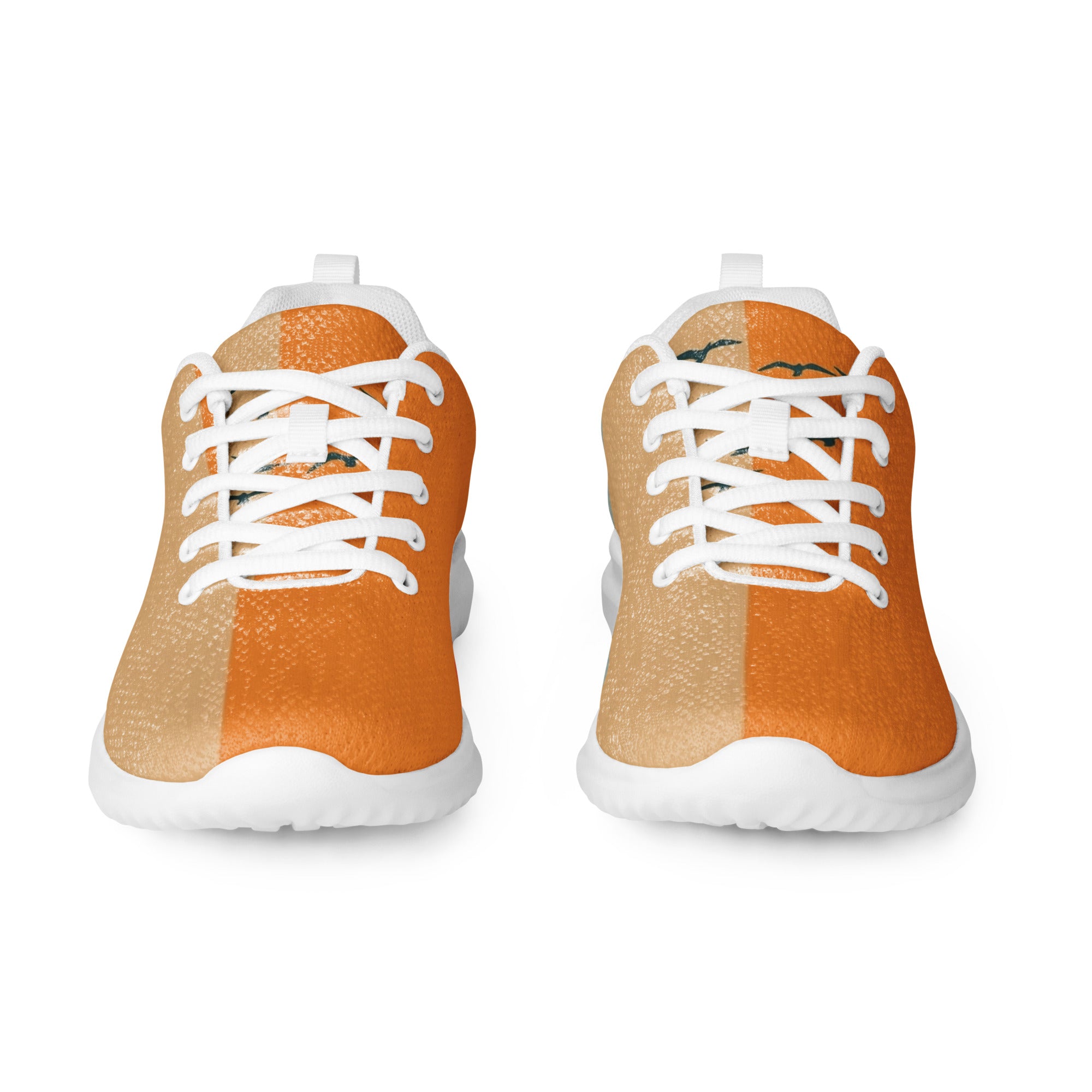 Weiße Retro Sunset Herren-Turnschuhe von Majorprint, sportliche Sportschuhe mit stilvollem Design, vorne sichtbar