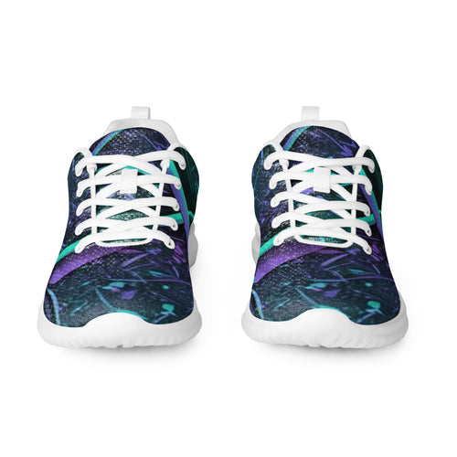 Weißer Cyber Organic Herren-Turnschuh von majorprint, sportliche Schuhe mit ovalem Schnürverschluss und sportlichem Design.