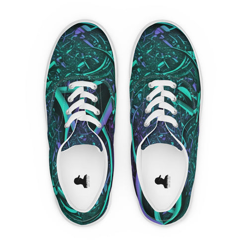Herren-Canvas-Schuhe von majorprint, weiße Sportschuhe mit Schnürung, frontale Ansicht, langlebiges Material, modischer Casual-Look