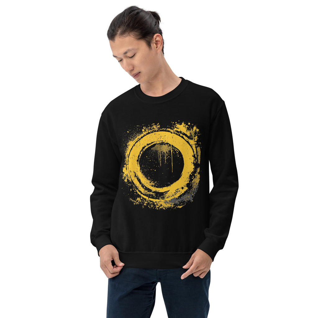 Heavy Grunge Frame Unisex-Pullover in schwarz und gelb von majorprint