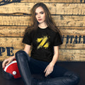 Industrial Hazard Logo Unisex-T-Shirt in schwarz und gelb