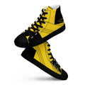 High Top Damen Leinenschuhe mit geometrischem Streifendesign in schwarz und gelb von majorprint